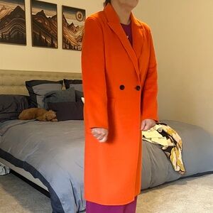 Zara Vibrant Orange Trench Coat size s